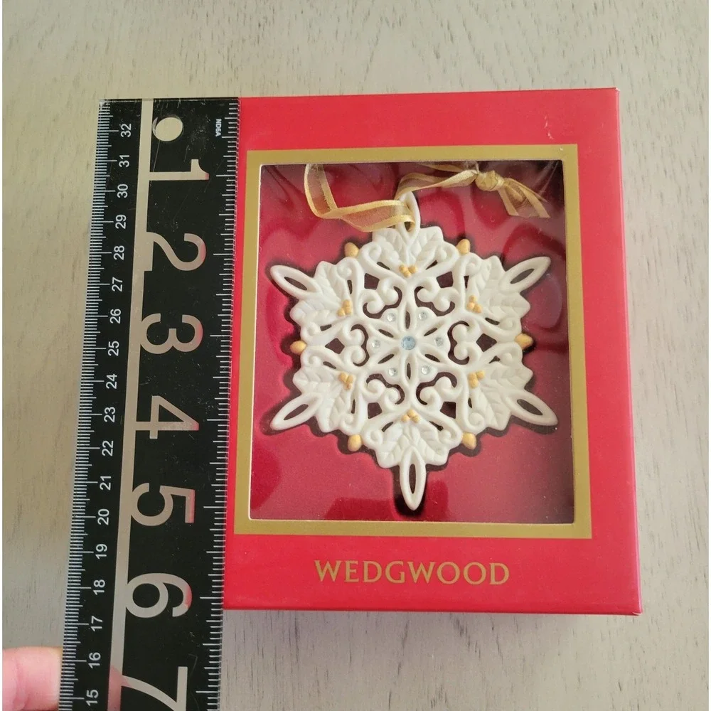 Wedgwood Pierced Jeweled Jasperware Snowflake Shaped Ornament Christmas Ornament